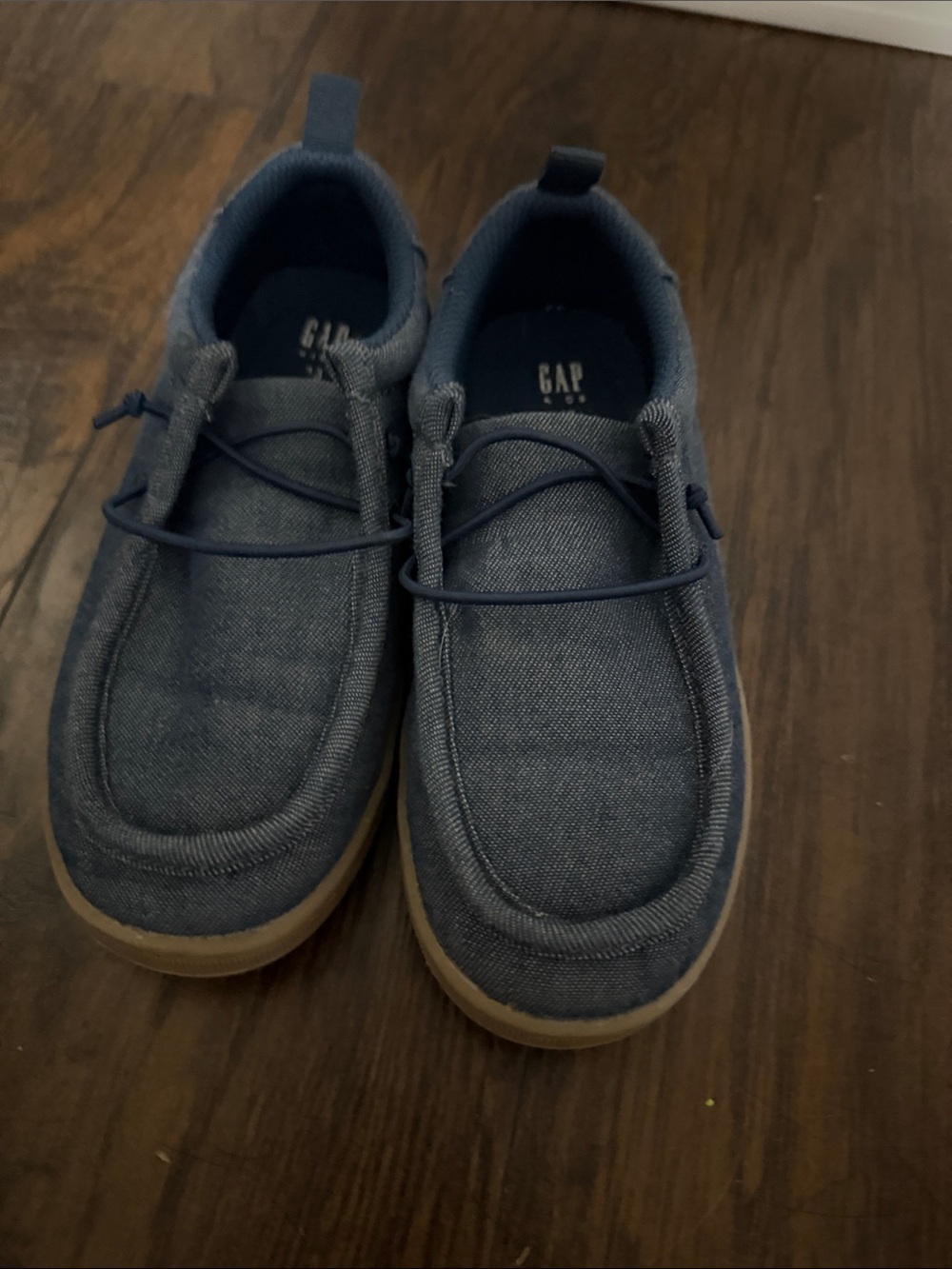 GAP Kids Navy Blue Slip-On Sneakers with Tan Sole